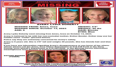 Avery Lydia Doherty Missing Ames Iowa, Help Locate Avery Lydia Doherty